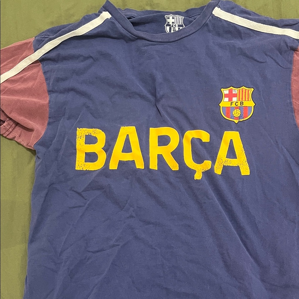 Distressed FCB Women's Blue and Red Short Sleeve Tee